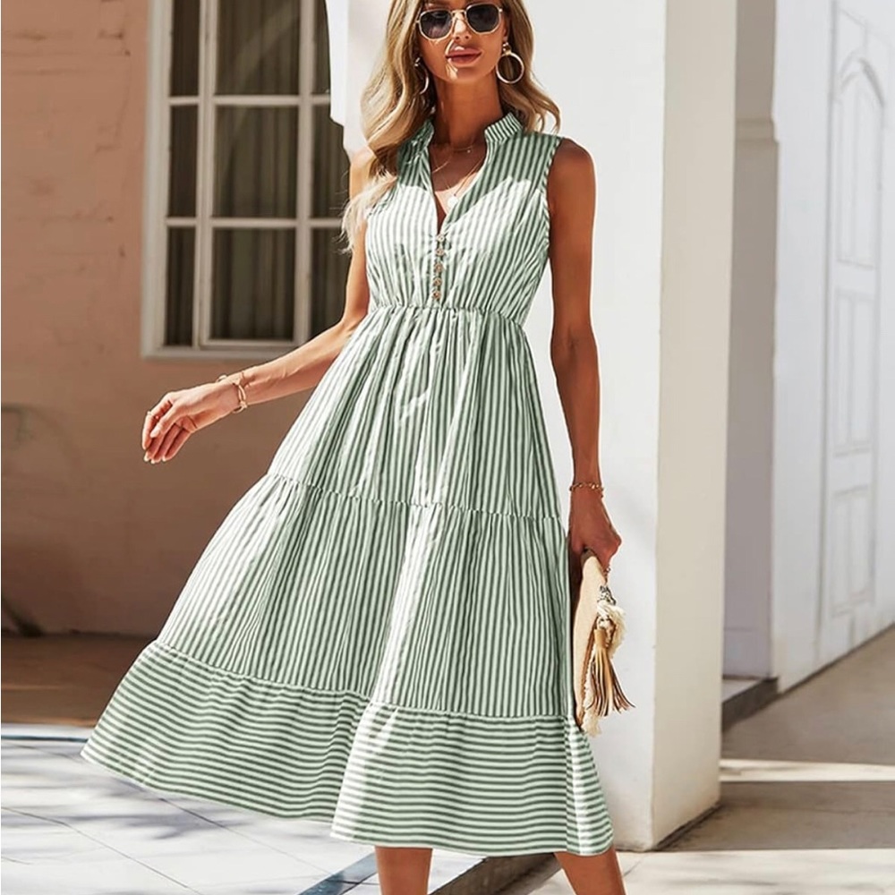 Sleeveless Striped Sundress ☀️